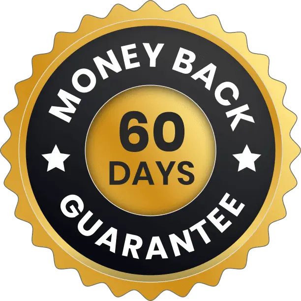 ResveraBurn 60-day 100% money-back guarantee seal