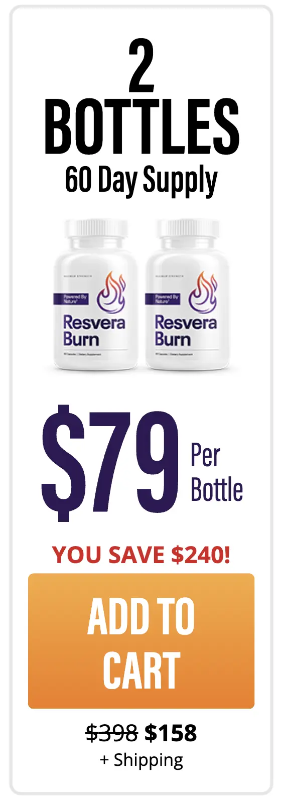 ResveraBurn 2 bottle 60 day supply package pricing