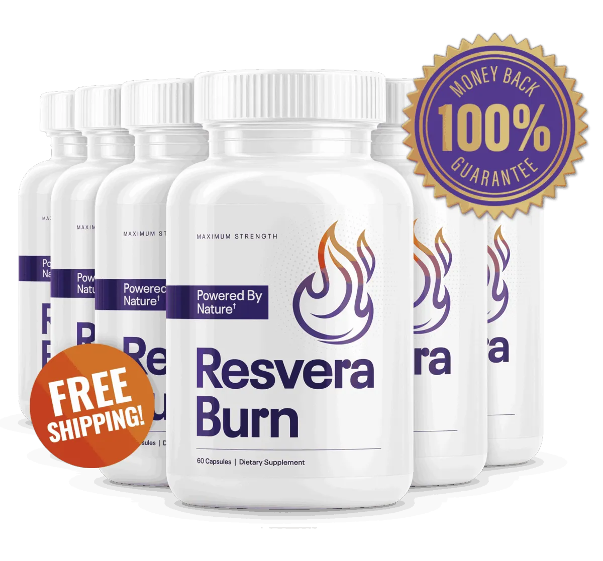 ResveraBurn free U.S. shipping on 6 bottle package